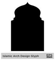 islamique cambre conception glyphe noir rempli silhouettes conception pictogramme symbole visuel illustration vecteur