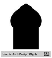 islamique cambre conception glyphe noir rempli silhouettes conception pictogramme symbole visuel illustration vecteur