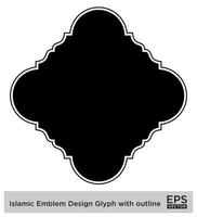 islamique déambuler conception glyphe avec contour noir rempli silhouettes conception pictogramme symbole visuel illustration vecteur