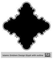 islamique déambuler conception glyphe avec contour noir rempli silhouettes conception pictogramme symbole visuel illustration vecteur