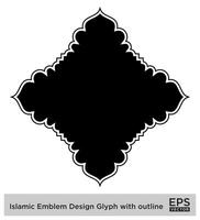 islamique déambuler conception glyphe avec contour noir rempli silhouettes conception pictogramme symbole visuel illustration vecteur