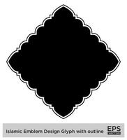 islamique déambuler conception glyphe avec contour noir rempli silhouettes conception pictogramme symbole visuel illustration vecteur