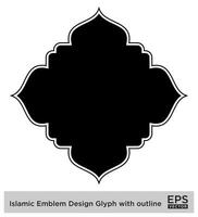 islamique déambuler conception glyphe avec contour noir rempli silhouettes conception pictogramme symbole visuel illustration vecteur