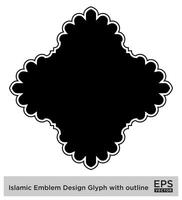 islamique déambuler conception glyphe avec contour noir rempli silhouettes conception pictogramme symbole visuel illustration vecteur