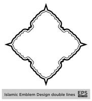 islamique déambuler conception double lignes noir accident vasculaire cérébral silhouettes conception pictogramme symbole visuel illustration vecteur