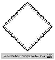 islamique déambuler conception double lignes noir accident vasculaire cérébral silhouettes conception pictogramme symbole visuel illustration vecteur