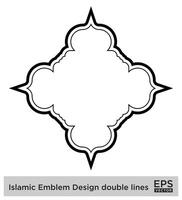 islamique déambuler conception double lignes noir accident vasculaire cérébral silhouettes conception pictogramme symbole visuel illustration vecteur