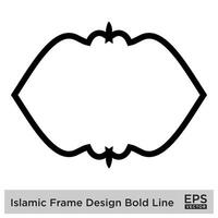 islamique Cadre conception audacieux ligne noir accident vasculaire cérébral silhouettes conception pictogramme symbole visuel illustration vecteur