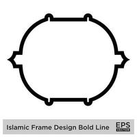 islamique Cadre conception audacieux ligne noir accident vasculaire cérébral silhouettes conception pictogramme symbole visuel illustration vecteur