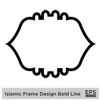 islamique Cadre conception audacieux ligne noir accident vasculaire cérébral silhouettes conception pictogramme symbole visuel illustration vecteur