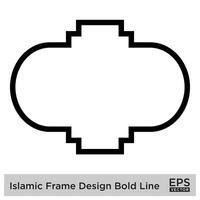 islamique Cadre conception audacieux ligne noir accident vasculaire cérébral silhouettes conception pictogramme symbole visuel illustration vecteur