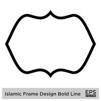 islamique Cadre conception audacieux ligne noir accident vasculaire cérébral silhouettes conception pictogramme symbole visuel illustration vecteur