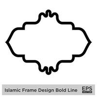 islamique Cadre conception audacieux ligne noir accident vasculaire cérébral silhouettes conception pictogramme symbole visuel illustration vecteur