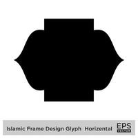 islamique Cadre conception glyphe horizontal noir rempli silhouettes conception pictogramme symbole visuel illustration vecteur