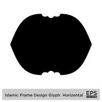 islamique Cadre conception glyphe horizontal noir rempli silhouettes conception pictogramme symbole visuel illustration vecteur