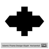 islamique Cadre conception glyphe horizontal noir rempli silhouettes conception pictogramme symbole visuel illustration vecteur