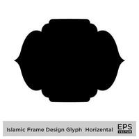 islamique Cadre conception glyphe horizontal noir rempli silhouettes conception pictogramme symbole visuel illustration vecteur