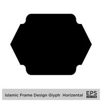 islamique Cadre conception glyphe horizontal noir rempli silhouettes conception pictogramme symbole visuel illustration vecteur