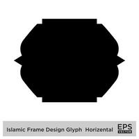 islamique Cadre conception glyphe avec contour noir rempli silhouettes conception pictogramme symbole visuel illustration vecteur