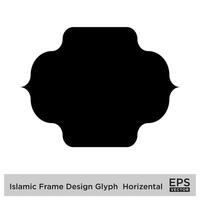 islamique Cadre conception glyphe horizontal noir rempli silhouettes conception pictogramme symbole visuel illustration vecteur