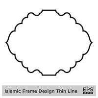 islamique Cadre conception mince ligne noir accident vasculaire cérébral silhouettes conception pictogramme symbole visuel illustration vecteur