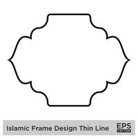 islamique Cadre conception mince ligne noir accident vasculaire cérébral silhouettes conception pictogramme symbole visuel illustration vecteur