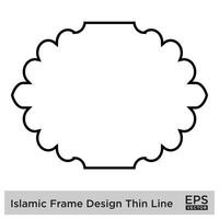 islamique Cadre conception mince ligne noir accident vasculaire cérébral silhouettes conception pictogramme symbole visuel illustration vecteur