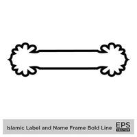 islamique étiquette et Nom Cadre audacieux ligne contour linéaire noir accident vasculaire cérébral silhouettes conception pictogramme symbole visuel illustration vecteur