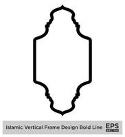 islamique verticale Cadre conception audacieux ligne contour linéaire noir accident vasculaire cérébral silhouettes conception pictogramme symbole visuel illustration vecteur