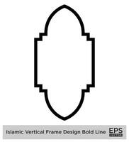 islamique verticale Cadre conception audacieux ligne contour linéaire noir accident vasculaire cérébral silhouettes conception pictogramme symbole visuel illustration vecteur