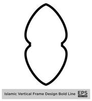 islamique verticale Cadre conception audacieux ligne contour linéaire noir accident vasculaire cérébral silhouettes conception pictogramme symbole visuel illustration vecteur