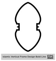 islamique verticale Cadre conception audacieux ligne contour linéaire noir accident vasculaire cérébral silhouettes conception pictogramme symbole visuel illustration vecteur