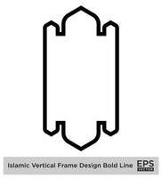 islamique verticale Cadre conception audacieux ligne contour linéaire noir accident vasculaire cérébral silhouettes conception pictogramme symbole visuel illustration vecteur