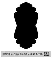 islamique verticale Cadre conception glyphe noir rempli silhouettes conception pictogramme symbole visuel illustration vecteur