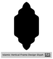 islamique verticale Cadre conception glyphe noir rempli silhouettes conception pictogramme symbole visuel illustration vecteur