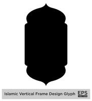 islamique verticale Cadre conception glyphe noir rempli silhouettes conception pictogramme symbole visuel illustration vecteur