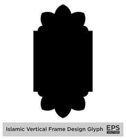 islamique verticale Cadre conception glyphe noir rempli silhouettes conception pictogramme symbole visuel illustration vecteur