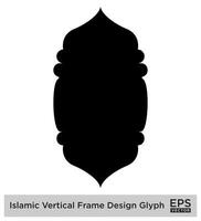 islamique verticale Cadre conception glyphe noir rempli silhouettes conception pictogramme symbole visuel illustration vecteur
