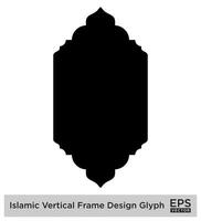 islamique verticale framislamique verticale Cadre conception glyphe noir rempli silhouettes conception pictogramme symbole visuel illustratione conception... vecteur