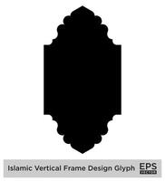 islamique verticale framislamique verticale Cadre conception glyphe noir rempli silhouettes conception pictogramme symbole visuel illustratione conception... vecteur