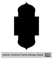 islamique verticale framislamique verticale Cadre conception glyphe noir rempli silhouettes conception pictogramme symbole visuel illustratione conception... vecteur