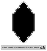 islamique verticale Cadre conception glyphe avec contour noir rempli silhouettes conception pictogramme symbole visuel illustration vecteur