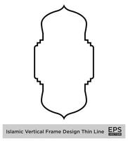 islamique verticale Cadre conception mince ligne noir accident vasculaire cérébral silhouettes conception pictogramme symbole visuel illustration vecteur