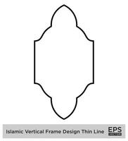 islamique verticale Cadre conception mince ligne noir accident vasculaire cérébral silhouettes conception pictogramme symbole visuel illustration vecteur