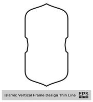 islamique verticale Cadre conception mince ligne noir accident vasculaire cérébral silhouettes conception pictogramme symbole visuel illustration vecteur