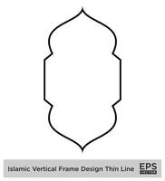 islamique verticale Cadre conception mince ligne noir accident vasculaire cérébral silhouettes conception pictogramme symbole visuel illustration vecteur