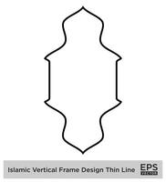 islamique verticale Cadre conception mince ligne noir accident vasculaire cérébral silhouettes conception pictogramme symbole visuel illustration vecteur