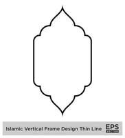 islamique verticale Cadre conception mince ligne noir accident vasculaire cérébral silhouettes conception pictogramme symbole visuel illustration vecteur