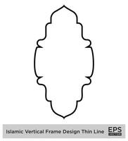 islamique verticale Cadre conception mince ligne noir accident vasculaire cérébral silhouettes conception pictogramme symbole visuel illustration vecteur