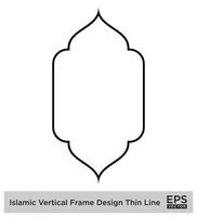 islamique verticale Cadre conception mince ligne noir accident vasculaire cérébral silhouettes conception pictogramme symbole visuel illustration vecteur